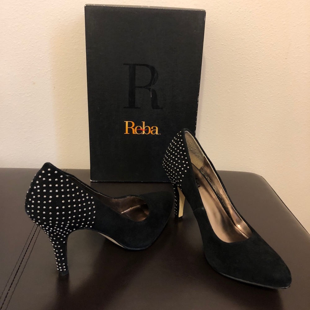 Reba Avery Black Suede high heel